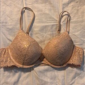 Victoria's Secret Blush metallic push up Lace Bra 36A